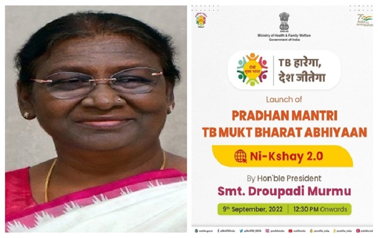 राष्ट्रपति द्रौपदी मुर्मु प्रधानमंत्री तपेदिक मुक्त भारत अभियान की वर्चुअल माध्‍यम से शुरुआत करेंगी