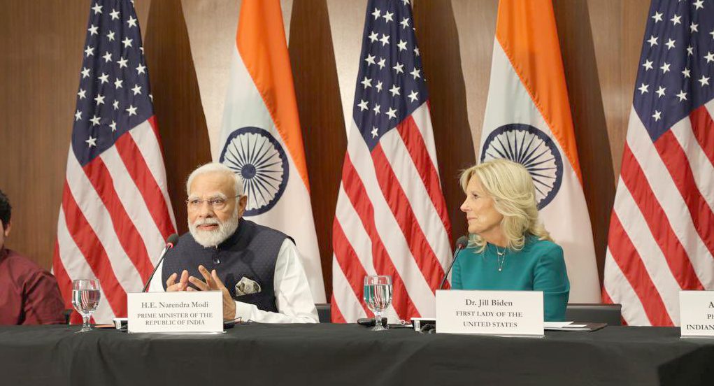 प्रधानमंत्री ने यूएसए की प्रथम महिला के साथ “भारत और यूएसए: भविष्य के लिए कौशल विकास” कार्यक्रम में भाग लिया