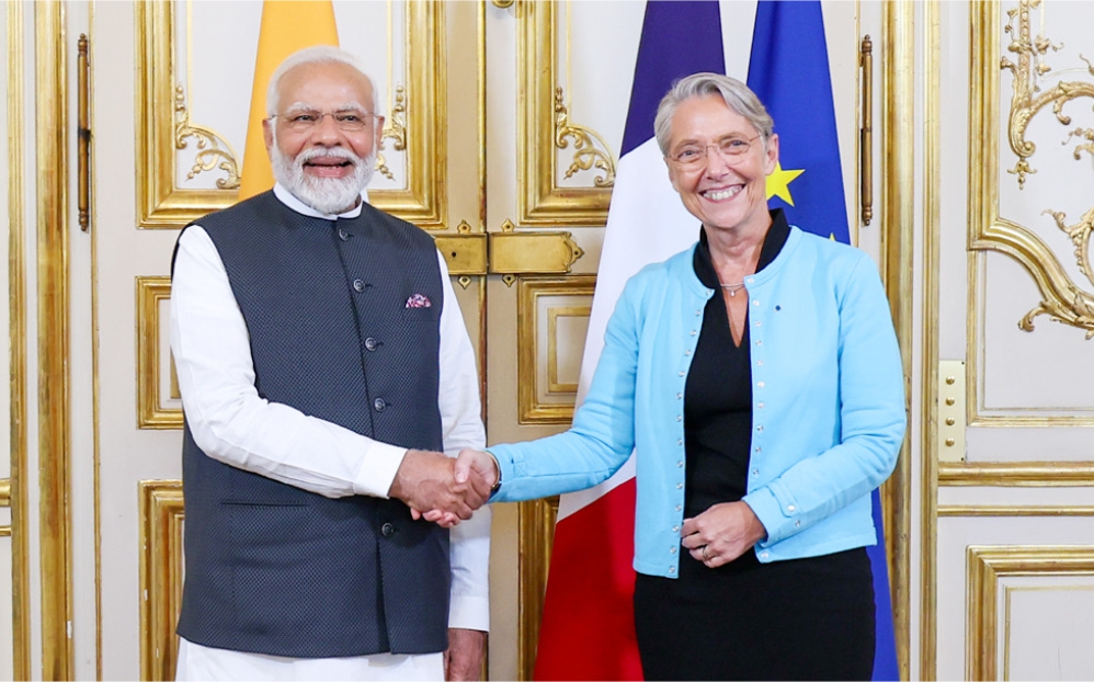 प्रधानमंत्री श्री नरेन्द्र मोदी ने फ्रांस की प्रधानमंत्री से मुलाकात की