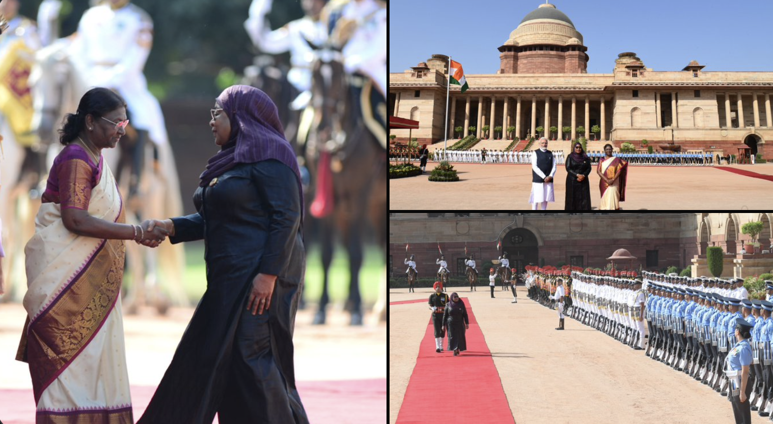 राष्ट्रपति भवन में तंजानिया की राष्ट्रपति का औपचारिक स्वागत, पीएम मोदी के साथ करेंगी वार्ता