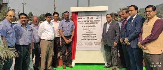 NH-66 मुंबई-गोवा राष्ट्रीय राजमार्ग पर भारत के पहले राष्ट्रीय राजमार्ग स्टील स्लैग रोड का हुआ उद्घाटन