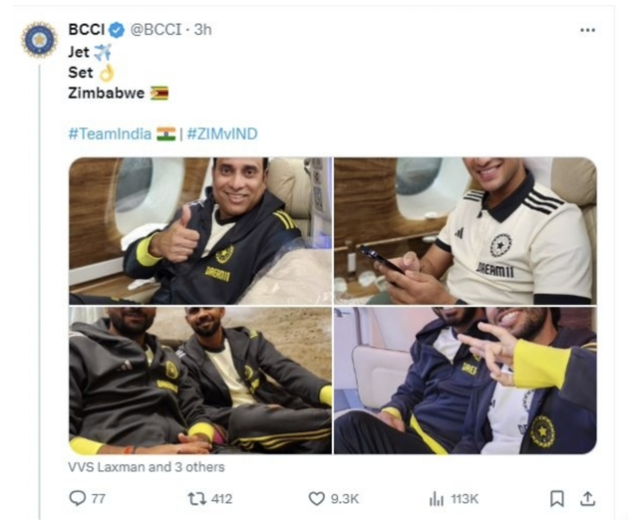 जिम्बाब्वे दौरे के लिए रवाना हुई भारतीय क्रिकेट टीम, भारत के टी20 भविष्य की झलक होगी पेश