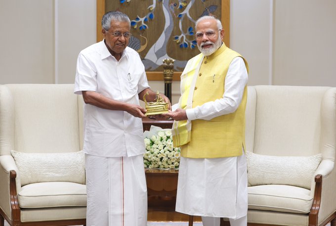 केरल के मुख्यमंत्री ने प्रधानमंत्री श्री नरेन्द्र मोदी से मुलाकात की