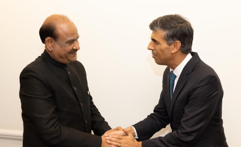 लोकसभा अध्यक्ष ओम बिरला और पूर्व पीएम ऋषि सुनक के बीच मुलाकात, भारत-ब्रिटेन संबंधों पर चर्चा