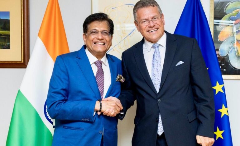 भारत और यूरोपीय संघ 2025 के अंत तक मुक्त व्यापार समझौते पर हस्ताक्षर करने पर सहमत