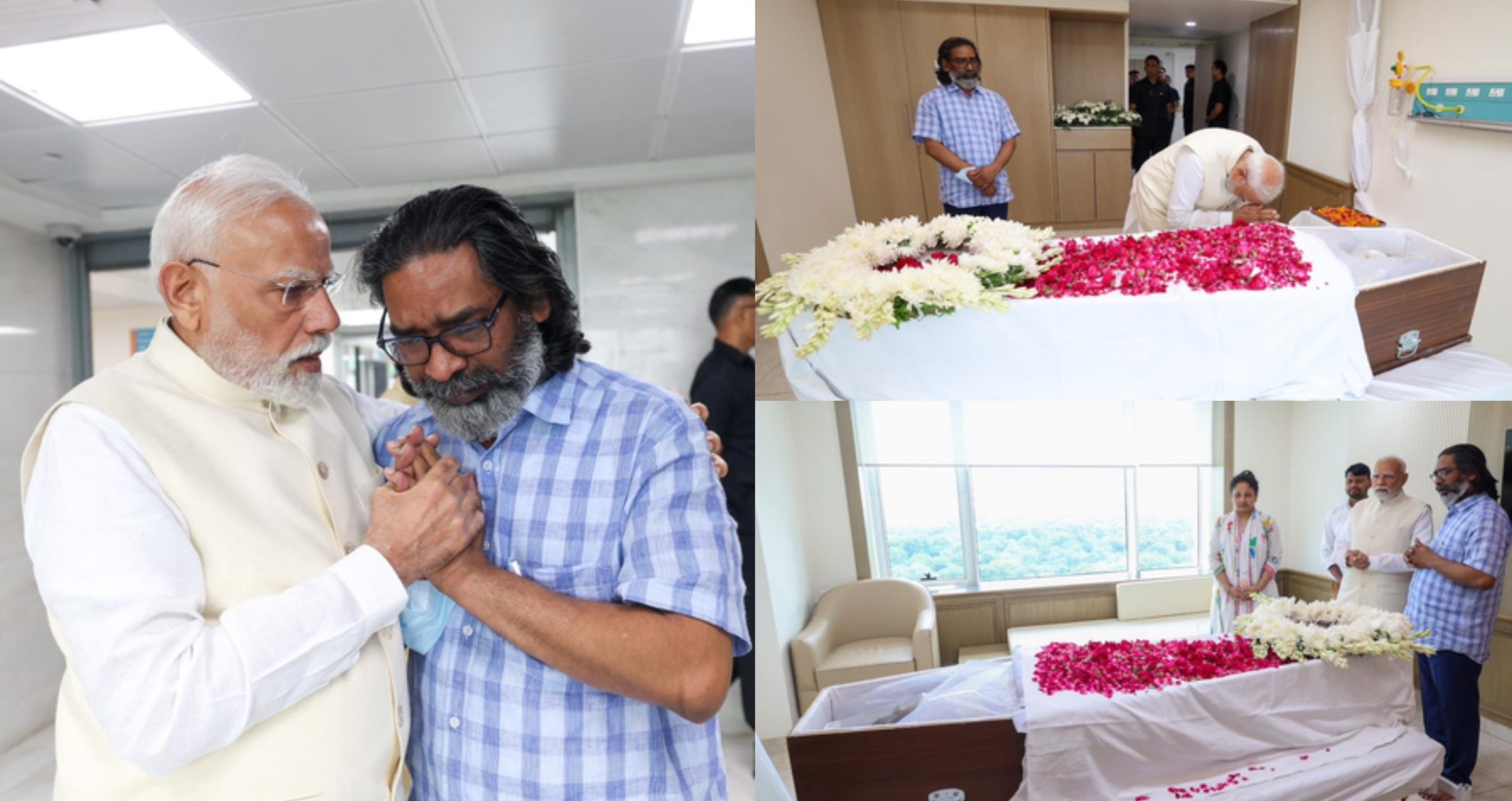 पीएम मोदी ने शिबू सोरेन के निधन पर श्रद्धांजलि की अर्पित, अस्पताल पहुंचकर परिजनों से की मुलाकात