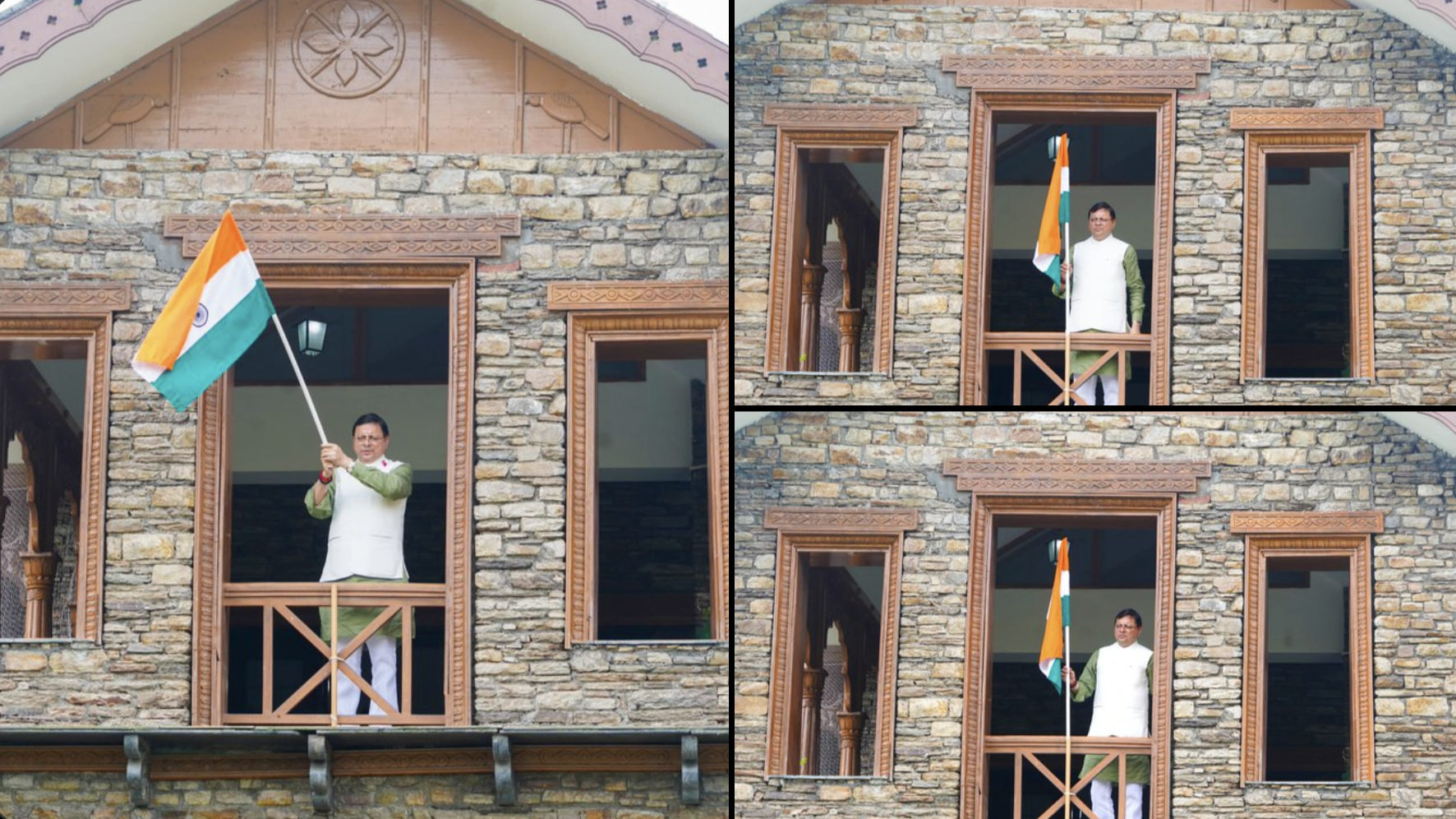 उत्तराखंड के मुख्यमंत्री ने पुष्कर सिंह धामी अपने घर पर तिरंगा फहरा कर ‘हर घर तिरंगा’ अभियान की शुरुआत की