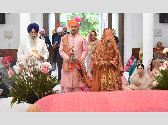 चंडीगढ़ सेक्टर-11 गुरुद्वारे में कैबिनेट मंत्री विक्रम आदित्य सिंह का विवाह सम्पन्न