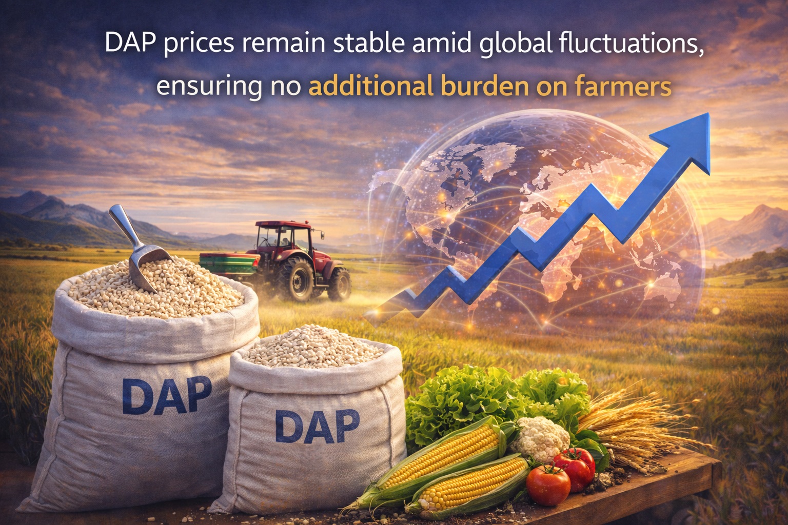 वैश्विक उतार-चढ़ाव के बीच डीएपी की कीमत स्थिर, किसानों पर अतिरिक्त बोझ नहीं