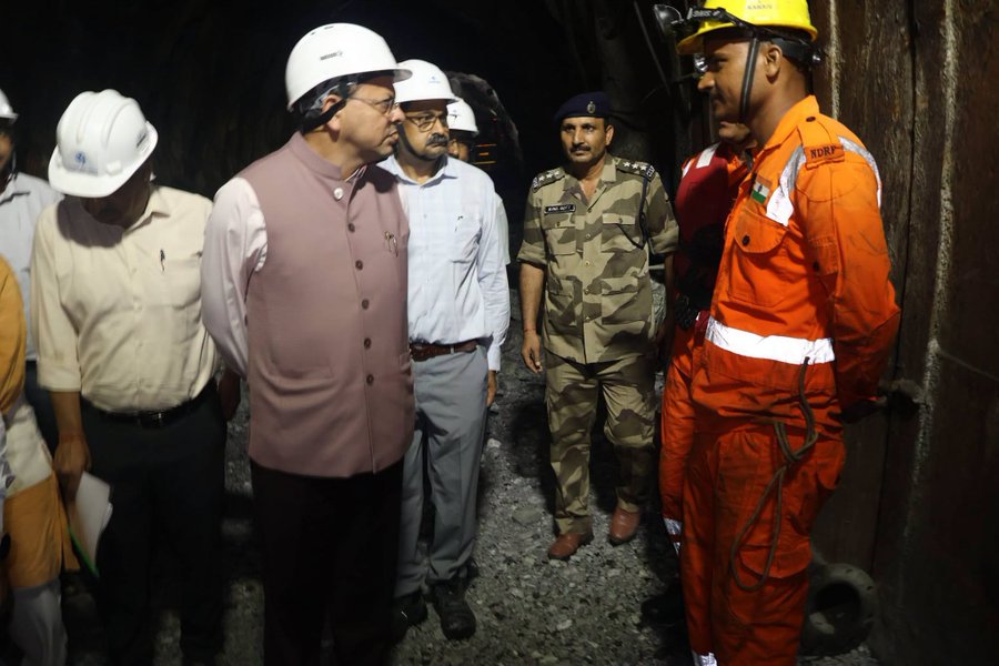 मुख्यमंत्री धामी ने THDC टनल हादसा स्थल का निरीक्षण किया, रेस्क्यू अभियान का जायजा